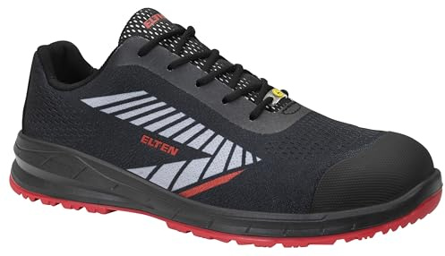 ELTEN Larkin XXSports Black-Grey Low ESD S1PS | Sicherheitsschuhe für Damen & Herren, Stahlkappe, leicht, atmungsaktiv