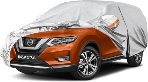 Kayme Autoplane Wasserdicht Atmungsaktiv für Nissan X-Trail (2001-2025), 6 Schichten Vollgarage Autoabdeckung für Regen Sonne Staub Schutz Verkratzt, Autoabdeckung mit Reflektierenden Streifen.
