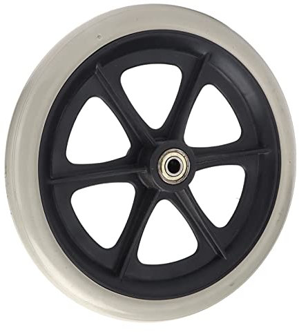 Natudeco 8 Zoll Rollstuhl Vorderräder, Rollstuhl-Ersatzräder Ersatzrollen rutschfeste PU-Roller-Räder Zubehör Walker-Lenkrolle Mit Lagern Grau Für Gehhilfen Rollatoren Außenbereich