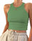 PLOKNRD Damen Ärmellos Racerback Rundhals Tank Top M Armeegrün