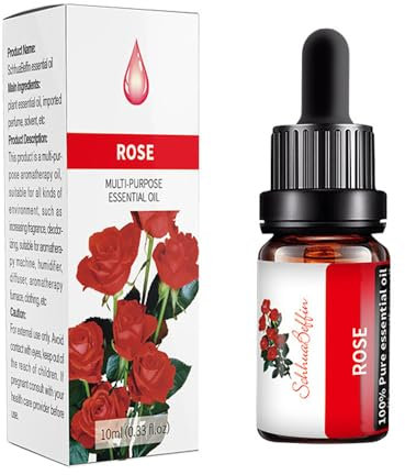 Olio Essenziale di Rosa (10ml), Per Diffusori Umidificatori Candele Sapone Fai da Te, Oli Profumati per Diffusori, Massaggi, Bagno