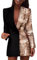 SKFLABOOF Robe De Soirée Chic Et Glamour Soiree Femme Noire Paillette Elegant Cocktail Robes Mariage A Bal Paillettes À Fete Elegante pour Les Fetes Ceremonie Hiver Manche Tenue Or