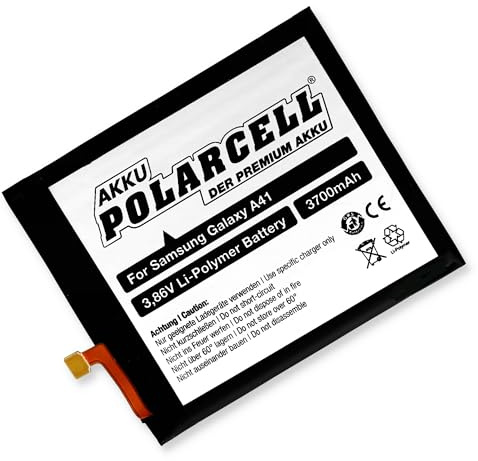 Akku für Samsung Galaxy A41 3700mAh Polarcell | für Galaxy A41, Ersetzt Originalakku EB-BA415ABY, mungoo