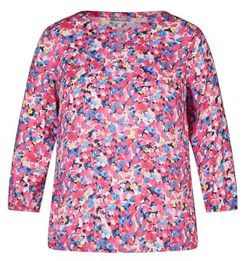 Rabe Damen Blusenshirt mit Blumenmuster Magenta rot - 44