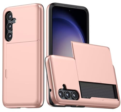 Beajew Handyhülle für iPhone 6/iPhone 6s Case Silikon, mit Kartenfach Silikon TPU Handyhülle Dünn Weiche Stoßfest Flexibel Handy Tasche Bumper Brieftasche Case, Roségold