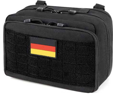 Jueachy Molle Tasche, Doppelte Schicht Taktische Tasche EDC Molle Pouch Große Molle Zubehör Admin Tasche Erste Hilfe Taktische Hüfttaschen Gürteltasche Reiseapotheke Tasche für Camping Wandern