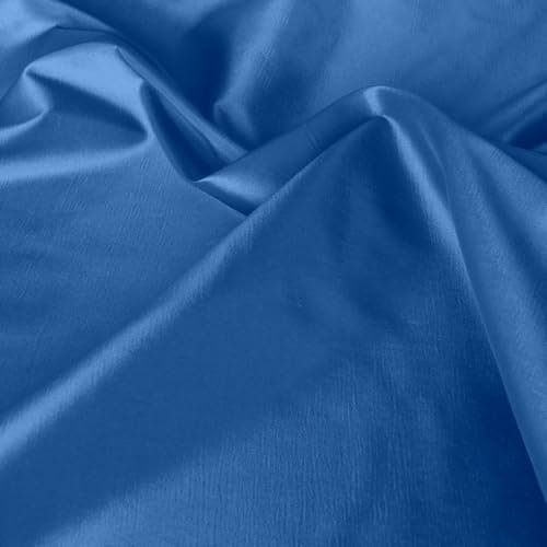 TOLKO leichte Popeline Dekostoff universal Stoffe zum Nähen Meterware Dekorieren | Blickdicht knitterarm | 145cm breit Bekleidungsstoffe Dekostoffe Vorhangstoffe Basteln Patchwork (Royal Blau)