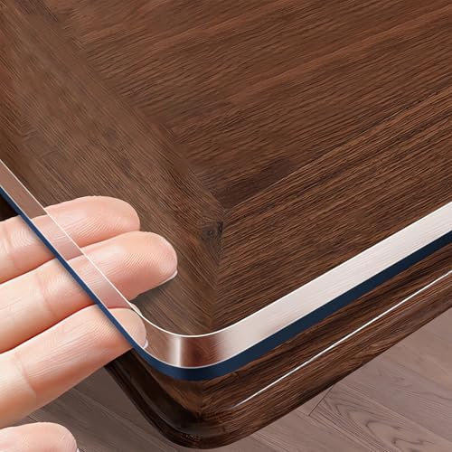 OTIGA Tovaglia Trasparente 2 mm Spessore-Tovaglie Rettangolare Impermeabile - Pellicola Tavolo Trasparente - Lavabile Protettiva Antimacchia Pellicola,Adatto per Tavolo in Legno80x80cm