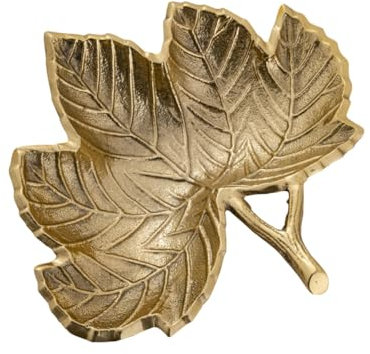 Amago home Dekoschale gold Knabberschale Deko Schalen silber Apfel Stern Ginkgo Blatt Farbe Blatt 23x21cm gold