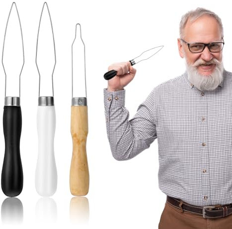 Oruola 3 pcs Button Hook for Wedding Dress,Button Hook,One Hand Buttons Aids,2 Sizes of Buttons Hooks Helper Tool with Comfort Grip Handle for Elderly Handicapped Seniors Arthritis