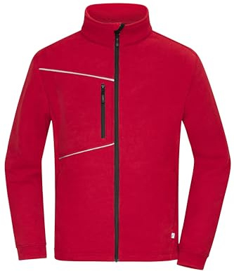 Daiber Fleece Jacket - Corduroy Look - Modische Übergangsjacke in Cordoptik – Stilvoller Schutz für jede Jahreszeit | Farbe: red | Grösse: L