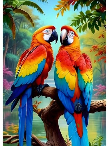 GHHKUD Papagei Diamond Painting für Erwachsene, Vögel 5D Diamant Painting Bilder für Erwachsene Anfänger, DIY Diamond Art Painting Set, Full Drill Diamant Malerei für Dekoration 30x40 CM