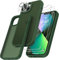 FLLAO 4 in 1 Cover per iPhone 13 Custodia con 2 Pellicola Vetro Temperato e 1 Fotocamera Protettiva, [Cuscino d'aria integrato] Morbido TPU Bumper Protection Cover iPhone 13, Verde