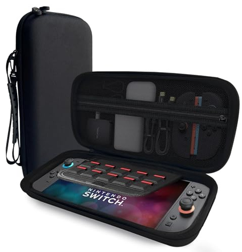 Rehecher Nintendo Switch 2 Tasche(2025 Modell),Aufbewahrungstasche für Nintendo Switch 2-Konsole und Zubehör,Aufbewahrungsfach für 10 Spielkassetten,Schützender Hartschalen-Aufbewahrungskoffer