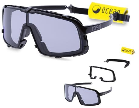 OCEAN Leucate Schwimmende Sonnenbrille, polarisiert, für Wassersport, Schwarz / Photochrom