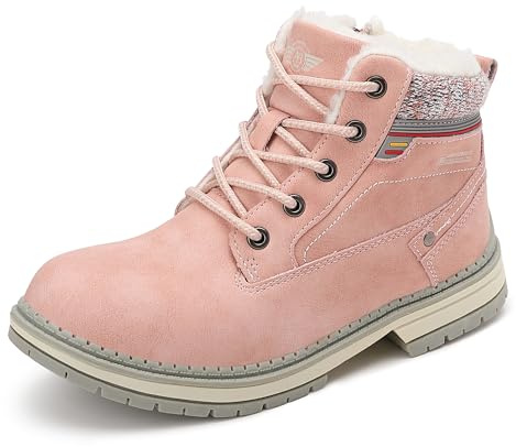 ARRIGO BELLO Bottes Hiver Enfant Bottines Fille Chaussure Garçon Fourrée Antidérapantes Chaudes Fermeture éclair Neige Boots Size 32-39(C Rose, Taille 36)
