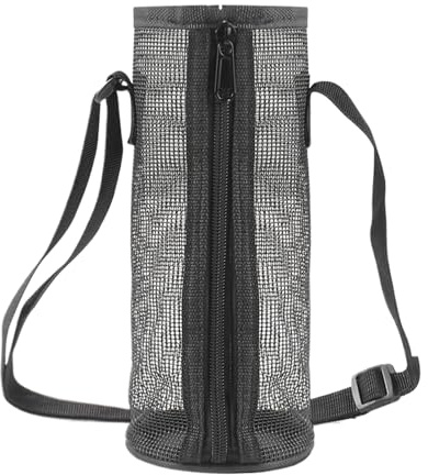 Water Bottle Bag, Bottle Holder Strap, Versatile Compact Sturdy Fabric Portable Lightweight Strong Material Polyester Adjustable, Hydration Bag for Tumbler Outdoor Travel, 8.86x3.82x3.82Inches, Black