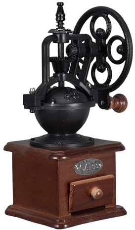ULTECHNOVO Manuelle Kaffeemühle Mit Handkurbel Kaffeemühle Mit Keramikmahlwerk Und Schublade Für Kaffeebohnen Gewürze Espresso French Press Reisen Und Camping 25.80 X 11.40 X 11.30 cm
