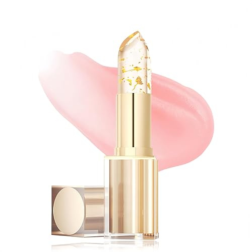 Thermoaktiver Lip Balm - Lippenstift 24 Stunden Halt - Blattgold Lipstick Color-Changing - Lippenpflege mit Farbe - Feuchtigkeitsspendend Lippenstifte - Temperature Farbwechsel Lippenbalsam (1PC)