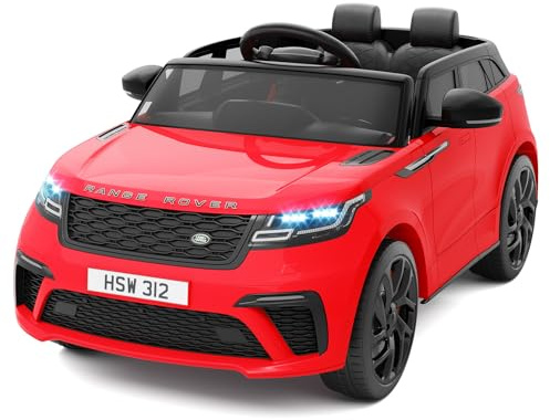 ZoomBuggy 12V Kinder Elektroauto Mit 2,4 GHz, Fernbedienung, 2 Motoren, Sanftstart, Musik, USB, LED-Scheinwerfer & Hupe, Elektrofahrzeug Für Kinder Ab 3 Jahren, Rot (Rot)