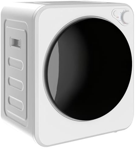 HOMCOM Sèche-linge à évacuation portable 2,5 Kg, sèche-linge électrique 400/800 W compact, 5 modes de séchage, tambour réversible en acier inoxydable, charge frontale, pour appartement dortoir, blanc