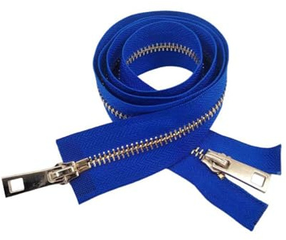 1 pezzo 80-100cm n.5 cerniera in metallo a doppio cursore separabile per giacche imbottite e cappotti, Blu reale