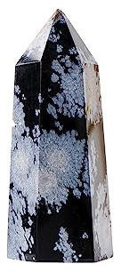 BYLSAGWHT Stone Snowflake Obsidian Crystal Column Gemstone Snow Hexagonal Prism Home Decoration Ornaments