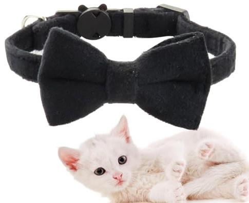Mimoqk Katzenhalsband mit Schleife, Halsband mit Klingelglocke | Hundebekleidung, schönes Halsband für Zuhause, Hochzeit, Spazierengehen, Reisen, Fotografie