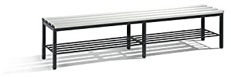 Umkleidebank Basic mit Schuhrost, H420xB1960xT353mm