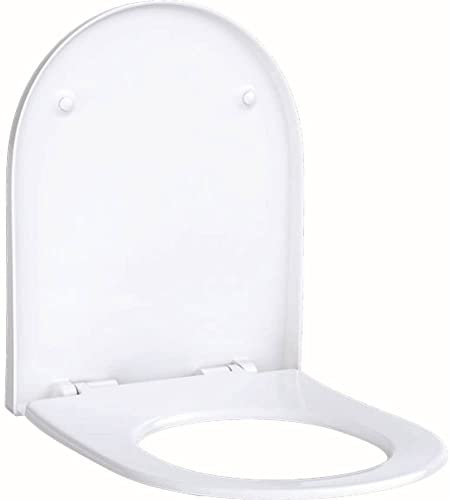Geberit Acanto Slim siège WC avec Couvercle, Blanc, 500604, sans mécanisme de Fermeture en Douceur - 500.604.01.2