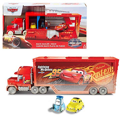 Disney Cars Fireball Beach Mack Transporter Spielset inklusive Luigi Fahrzeug
