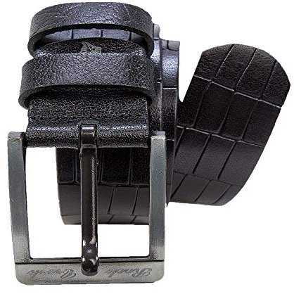 Rock Creek Herren Leder Gürtel Jeansgürtel Herrengürtel Ledergürtel Echt Leder Rindsleder Gürtel Metall Dornschließe G-003 Schwarz 95