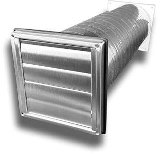 Abluft-Mauerkasten Edelstahl mit beweglichen Lamellen