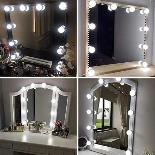 Foeska Vanity Mirror Lights Kits Hollywood Style LED Makeup Lights with 10 Dimmable Bulbs for Makeup Dressing Table with 5-Level Adjustable Brightness Touch Dimmer