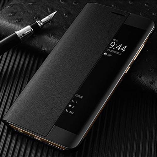 per Huawei P30 P20 PRO Mate 20 Lite Smart Window View Custodia Sveglia Automatica per Vibrazione del Cuoio Custodia per Vibrazione Custodia in Pelle Premium