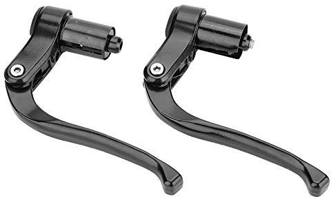Keenso Fahrrad Bremshebel, 1 Paar Rennrad Aluminiumlegierung Bremshebel für 19-21mm Fahrradlenker Faltrad Rennrad(Schwarz)