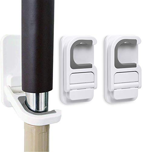 Tinkeep 3pack Broom Holder Wall Mount Mop Holder Broom and Mop Gripper Self Adhesive No Drilling Anti-Slip Mop Handle Hanger Household Cleaning Organizer, Holds up to 6 lb