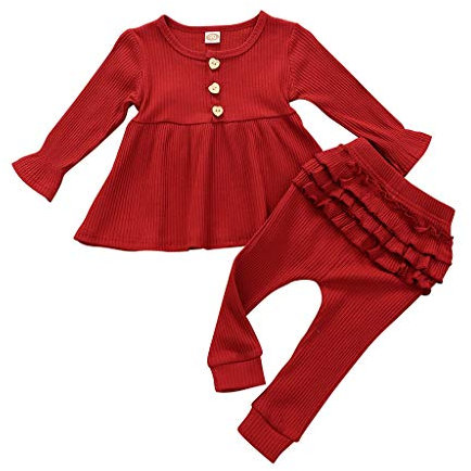 Plot Baby Mädchen Set Kleidung Einfarbig Stricken Langarm Tops + Hosen Leggings Outfits Set Kleinkind Kleidung Mädchen