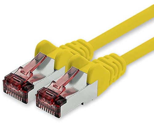 Cavo di Rete Cat6 3m Giallo - 1 x Cavo Patch LAN Cat 6 Cavo di Rete LAN Sftp Pimf Lszh Rame 1000 Mbit s