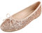 Feversole Ballerina in Vernice Colorata con Cuscino in Memory Foam per amaretti da Donna Glitter Oro Rosa 39 EU