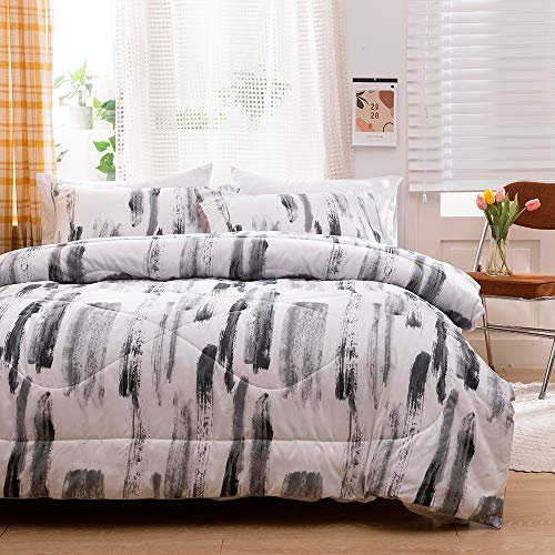Bettdecken Set 135x200 4 Jahreszeiten Bettdecke 2 Teilig Grau Weiß Atmungsaktive Abstrakt Microfaser Ganjahresdecke Schlafdecke Weiche Kuschelige Tagesdecke Sommer Winter Quilted Steppdecke Zudecke