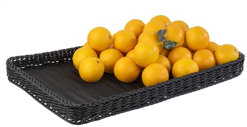 APS 50918 Korb PROFI LINE, 60 x 40 cm, Höhe 5 cm, Polypropylen, Bäcker-Maß, schwarz