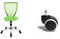 Topstar 71487S05 Titan Junior, Schreibtischstuhl, Netzrückenlehne und Bezugsstoff grün & 6991 Rollenset, Hartbodenrollen für Bürostuhl, Rollenset = 5 Rollen für Schreibtischstuhl, schwarz