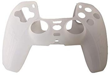 Skin für PS5-Controller-Griffe, Silikon-Schutzhülle für Playstation 5, Anti-Rutsch-Schutz mit 10 Daumen-Joystick-Kappen (transparent)