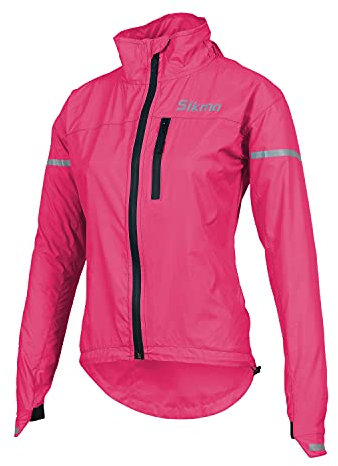 Sikma WOMEN CYCLING JACKET LADIES RAIN COAT WATERPROOF WATER RESISTANT JACKET RUNNING CASUAL TOP OUTDOOR (PINK, MEDIUM)