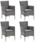 vidaXL 4X Garten Essstuhl Gartenstuhl Gartensessel Stuhl Sessel Stuhlset Rattanstühle Stühle Gartenmöbel Balkonstuhl Poly Rattan Grau