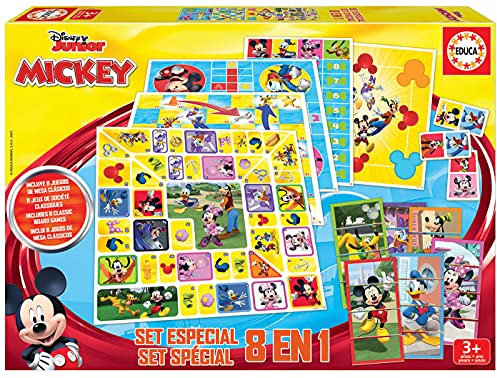 Educa - Mickey & Friends 8-in-1 Set of Eight Children's Board Games Mickey & Friends 3 Years Old 19100
