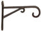 MACOSA VM081054 Wandhaken Blumenampel Metall schwarz Doppelhaken Antiklook Dekoration Landhausstil Haken für innen und aussen Dekohaken Eisen