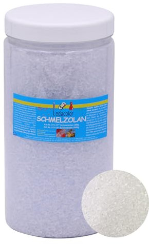 Ledacolor XL Packung Schmelzolan 1000 g | FARBLOS/TRANSPARENT | Premium Kunststoffgranulat zum Schmelzen | Suncatcher | Sonnenfänger | für Jungen und Mädchen | zum Backen von Dekorationen