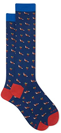 Gallo - Calze Lunghe Uomo Cotone Inglese Fantasia Volpe E Uva